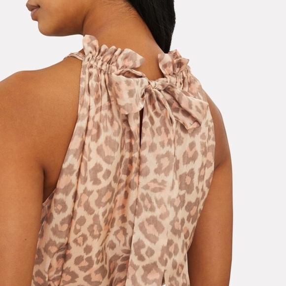 🔥 🆕 ZIMMERMAN Kirra Tie Shoulder
Maxi Leopard Dress 100% SILK US Size 4 - Picture 5 of 16